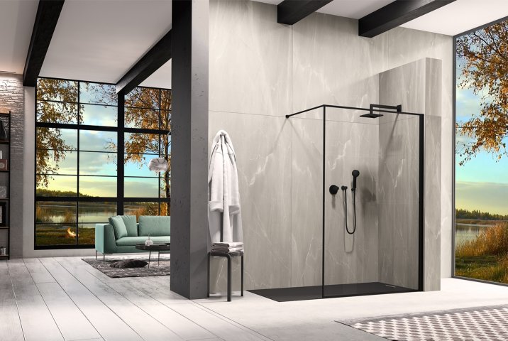 Freistehende Dusche Duschabtrennung Glas Duka